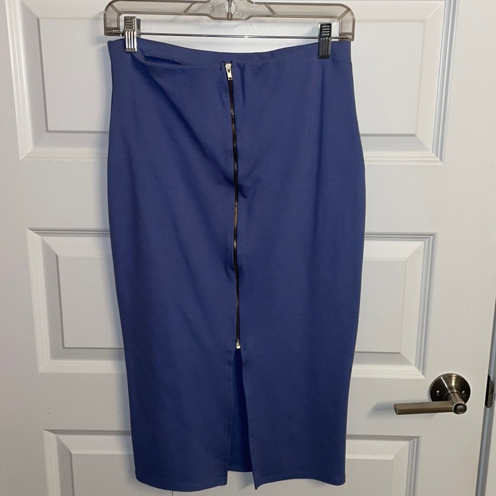 High waist pencil skirt with high split